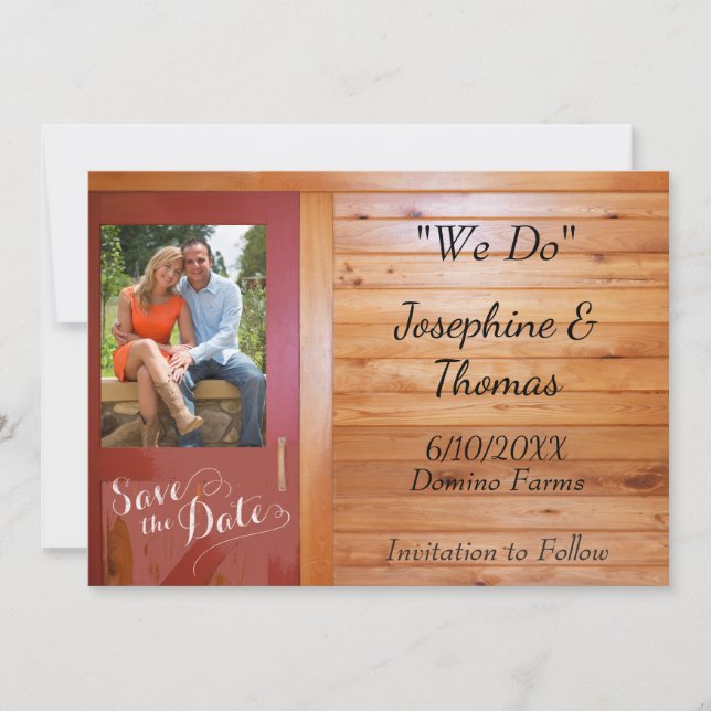 Invitación Foto de Country Western Save the Date (Anverso)