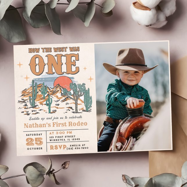 Invitación Foto de Cowboy Rodeo Fiesta de cumpleaños 1 (Subido por el creador)