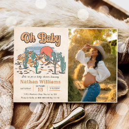 Invitación Foto de Cowboy Western Baby Shower