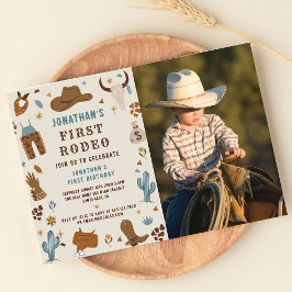 Invitación Foto de Cowboy Western Rodeo Wild West Birthday