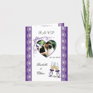 Invitación Foto de cristal RSVP Notecard pl de la boda de