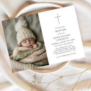 Invitación Foto de cristianismo blanco negro o Chica