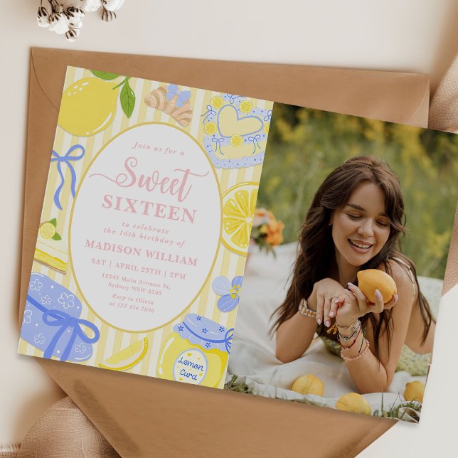 Invitación Foto de cumpleaños 16 de limonada de verano de lim (Subido por el creador)
