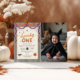Invitación Foto de cumpleaños 1 Spooky One Halloween