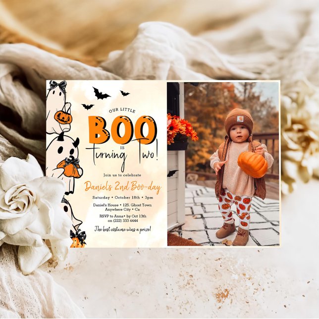 Invitación Foto de cumpleaños 2 de Little Boo Halloween (Subido por el creador)
