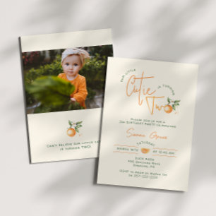Invitación Foto de cumpleaños 2 de Little Cutie de cítrico na