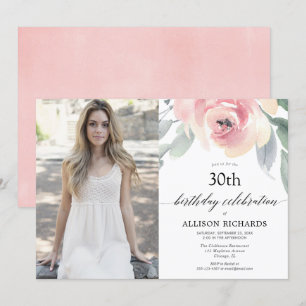 Invitación Foto de cumpleaños adulta de las mujeres con acuar