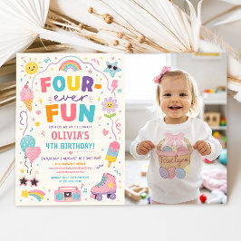 Invitación Foto de cumpleaños colorida divertida para siempre