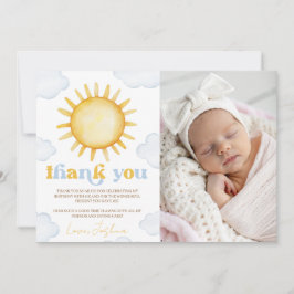 Invitación Foto de cumpleaños con agradecimiento por el sol