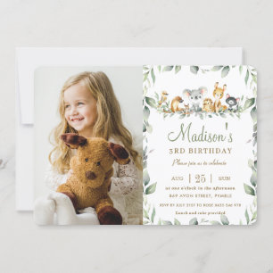 Invitación Foto de cumpleaños con animales australianos lindo