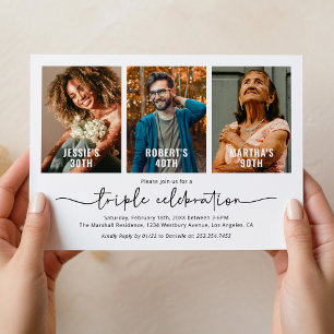 Invitación Foto de cumpleaños conjunto 3