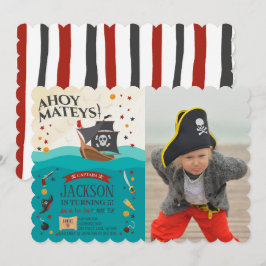 Invitación Foto de cumpleaños de Ahoy Mateys