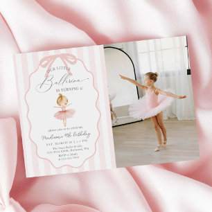 Invitación Foto de cumpleaños de ballet de nuestra pequeña ba