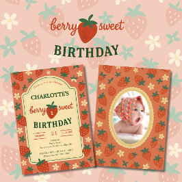 Invitación foto de cumpleaños de berry dulce