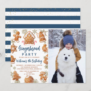 Invitación Foto de cumpleaños de cumpleaños con decoración de