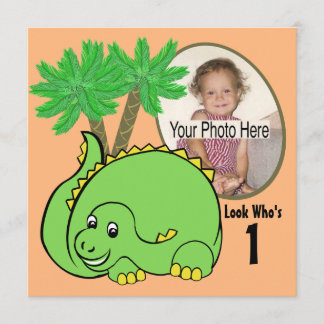 Invitación Foto de cumpleaños de Dinosaur