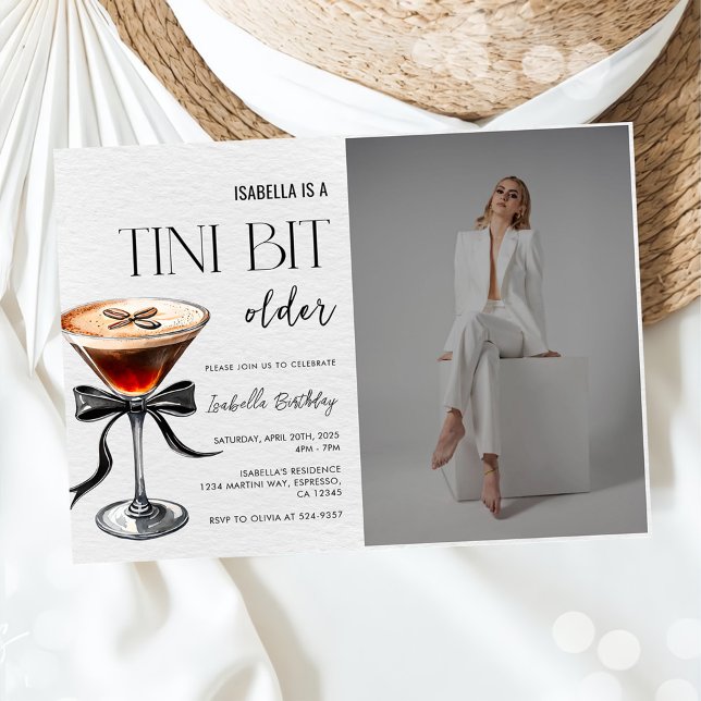 Invitación Foto de cumpleaños de Espresso Martini Tini bit ma (Subido por el creador)