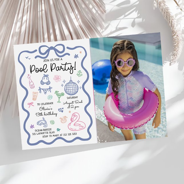 Invitación Foto de cumpleaños de fiesta de verano divertida d (Subido por el creador)