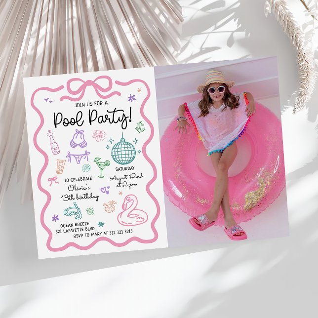Invitación Foto de cumpleaños de fiesta de verano divertida d (Subido por el creador)