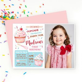Invitación Foto de cumpleaños de Fiesta decoradora de pastele
