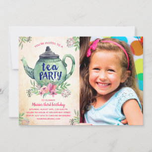 Invitación Foto de cumpleaños de Garden Tea Fiesta