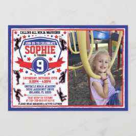 Invitación Foto de cumpleaños de guerreros de Ninja