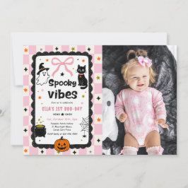 Invitación Foto de cumpleaños de Halloween con vibraciones es