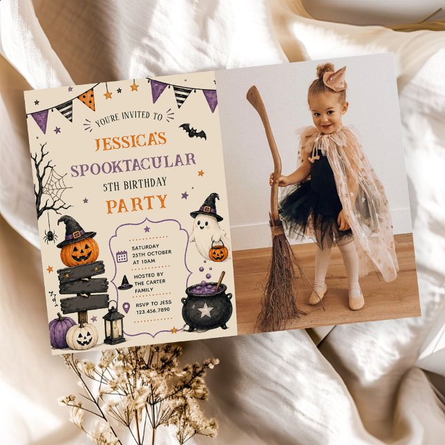 Invitación Foto de cumpleaños de Halloween de fantasmas Espel (Subido por el creador)