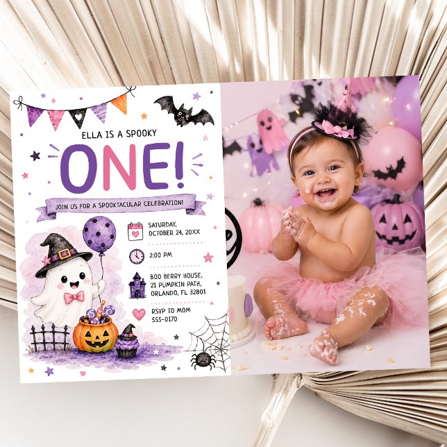 Invitación Foto de cumpleaños de Halloween de Spooky One (Subido por el creador)