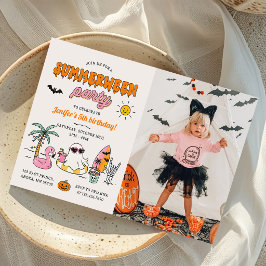 Invitación Foto de cumpleaños de Halloween en la piscina de v