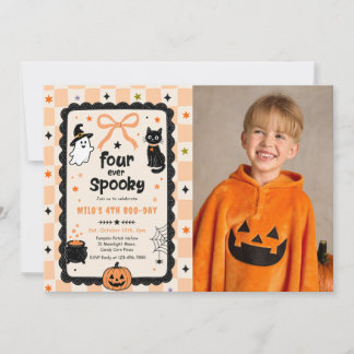 Invitación Foto de cumpleaños de Halloween espeluznante Gingh