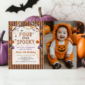 Invitación Foto de cumpleaños de Halloween espeluznante para 