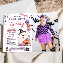 Invitación Foto de cumpleaños de Halloween espeluznante para 