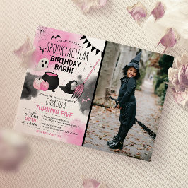 Invitación Foto de cumpleaños de Halloween Spooktacular de ni