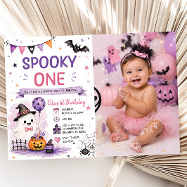 Invitación Foto de cumpleaños de Halloween Spooky One