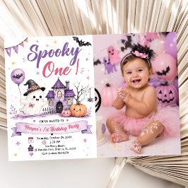 Invitación Foto de cumpleaños de Halloween Spooky One