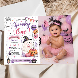 Invitación Foto de cumpleaños de Halloween Spooky One