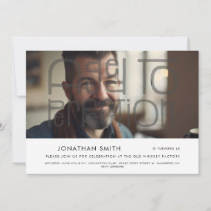 Invitación Foto de cumpleaños de hombre envejecido a la perfe