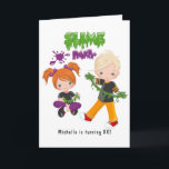 Invitación Foto de cumpleaños de Kids Slime Fiesta<br><div class="desc">Personalizable de la tarjeta de invitación de la invitación de la fiesta de cumpleaños de la ciencia de la película a tus especificaciones. Se recomienda una foto en formato retrato.</div>