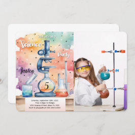 Invitación Foto de cumpleaños de la ciencia infantil