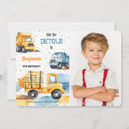 Invitación Foto de cumpleaños de la construcción