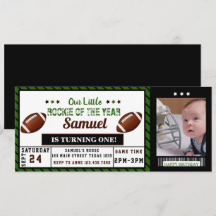 Invitación Foto de cumpleaños de la entrada de fútbol