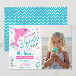 Invitación Foto de cumpleaños de la fiesta de piscina del del