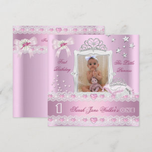 Invitación Foto de cumpleaños de la primera princesa pequeña