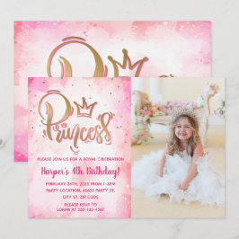 Invitación Foto de cumpleaños de la princesa Bonito