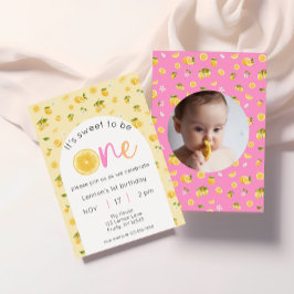 Invitación Foto de cumpleaños de Lemon 1