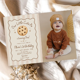 Invitación Foto de cumpleaños de Little Cutie Pie con rayas m