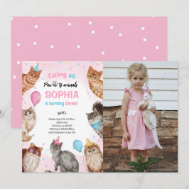 Invitación Foto de cumpleaños de los animales de la fiesta de
