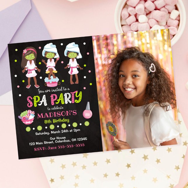 Invitación Foto de cumpleaños de maquillaje de fiesta de spa (Subido por el creador)