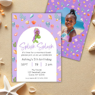Invitación Foto de cumpleaños de Mermaid Pool Fiesta